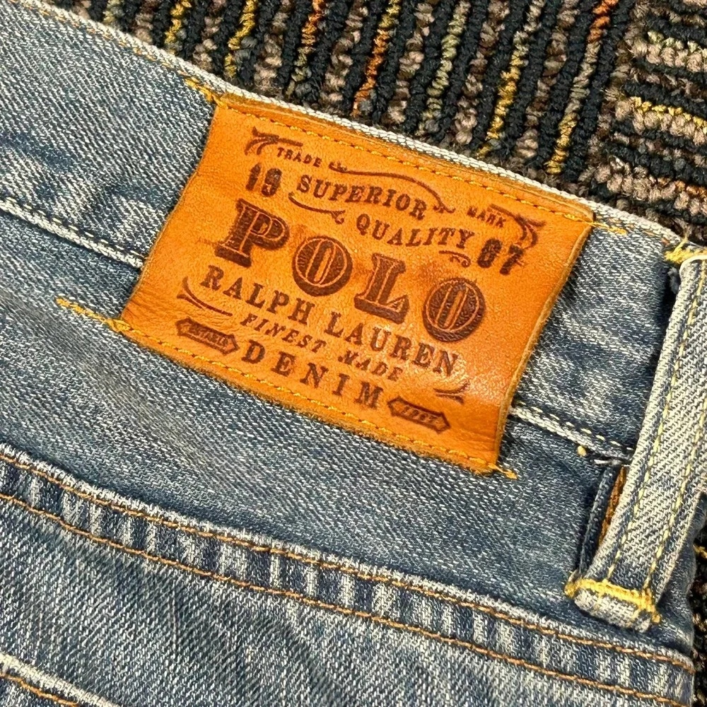 Vintage Polo Ralph Lauren Jeans 35x32 Blue 67 Straight Leg Denim Light Wash